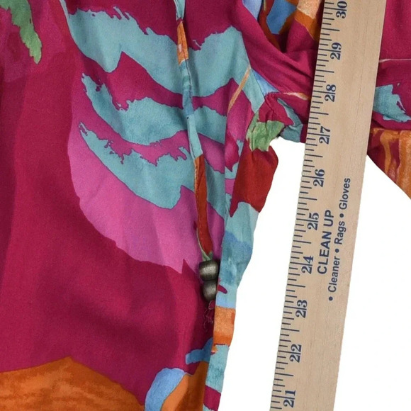 C & C California Flowy Wide Leg Pants Ibiza Palm Trees Large Vacation Resortwear - Picture 8 of 8